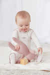 Edge stitch mauve footie by Kipp Baby