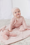 Felt knit pink wrap set by Kipp Baby