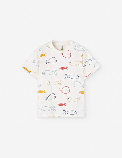 Fish printed tee by Losan