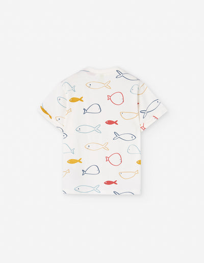 Fish printed tee by Losan