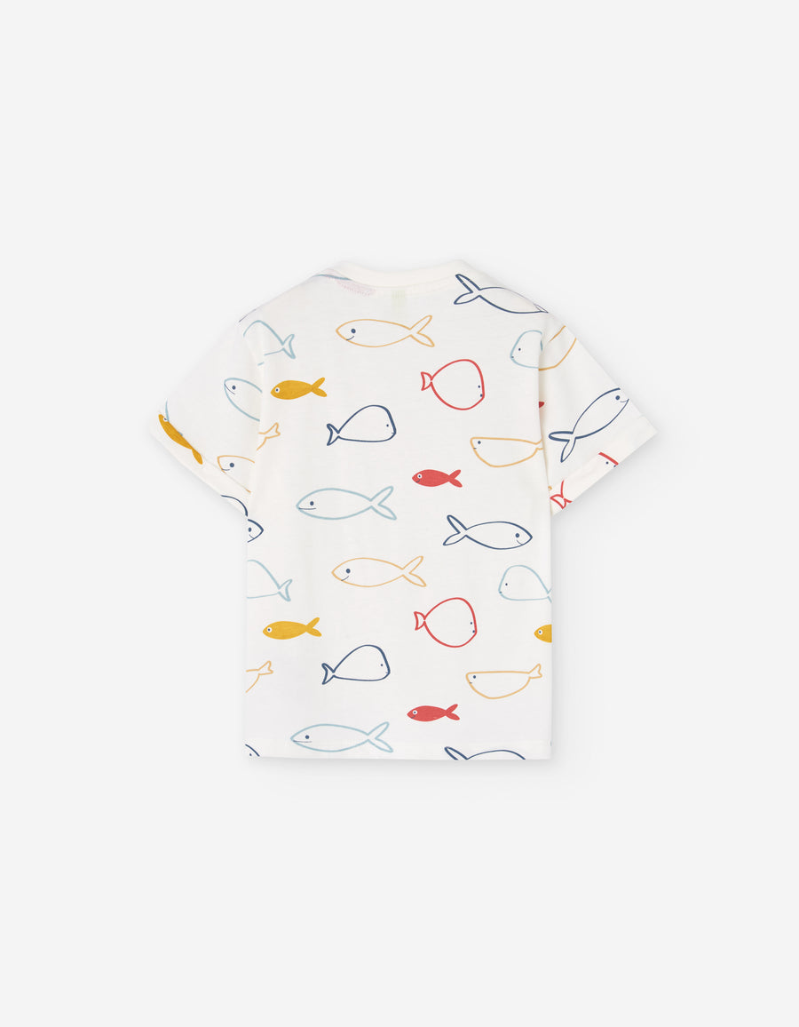 Fish printed tee by Losan