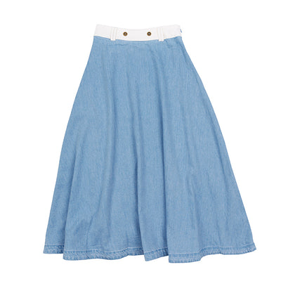 Amy light denim combo skirt by Luna Mae