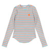 Ria light denim stripe smiley tee by Luna Mae