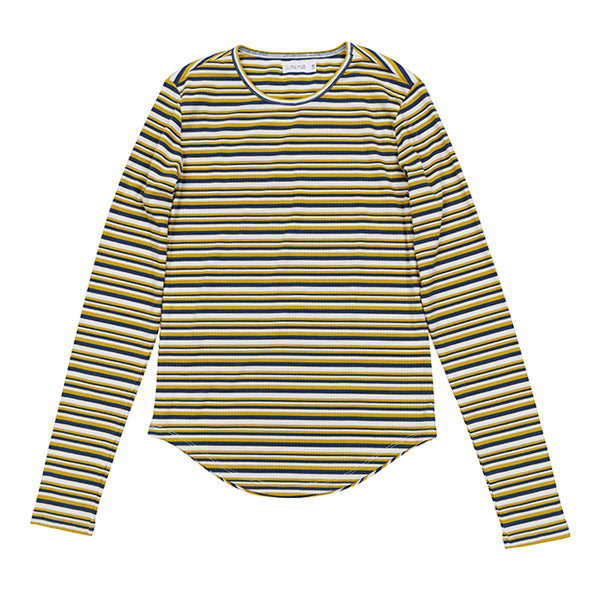 Ella mustard striped tee by Luna Mae