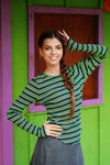 Ella forest stripe tee by Luna Mae