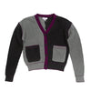 Colorblock plum knit cardi by Luna Mae