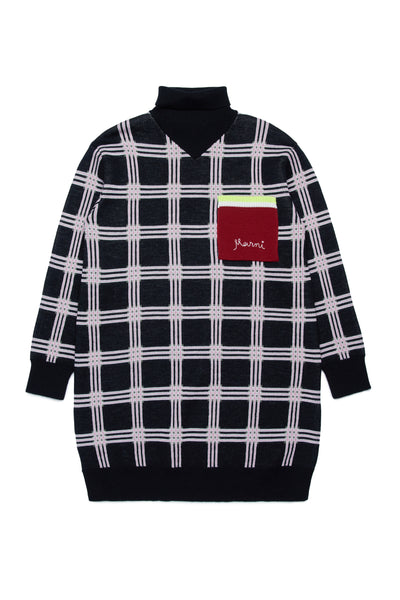 Checkered knit sweater dress by Marni