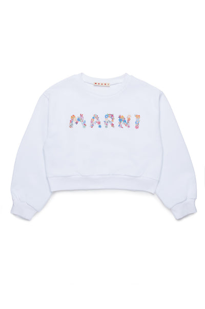 Flower logo white sweatshirt by Marni