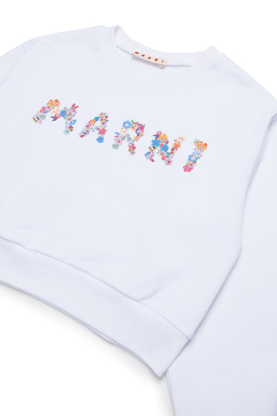 Flower logo white sweatshirt by Marni