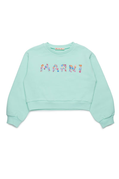 Flower logo mint sweatshirt by Marni