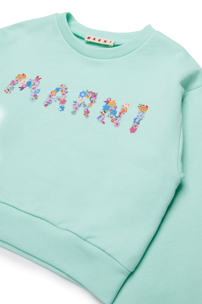 Flower logo mint sweatshirt by Marni