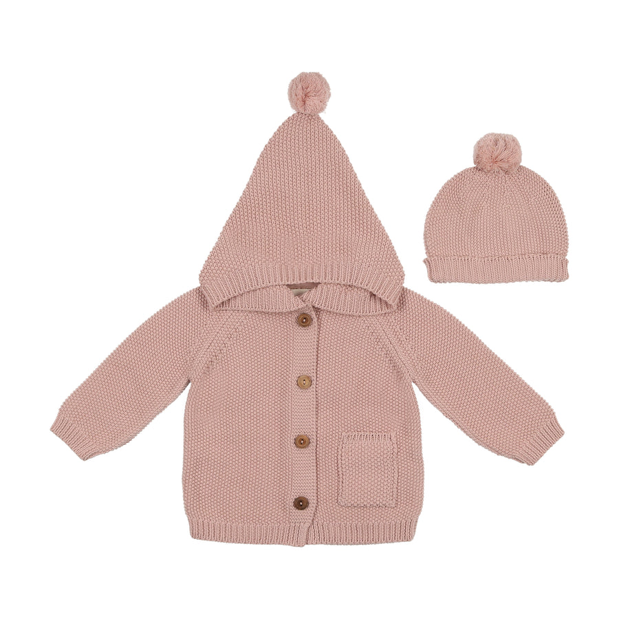 Rose hooded sweater + beanie by Mema Knits