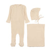 Picot edge cream 3 piece set by Mema Knits