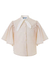 Wide sleeves beige shirt by Mimisol