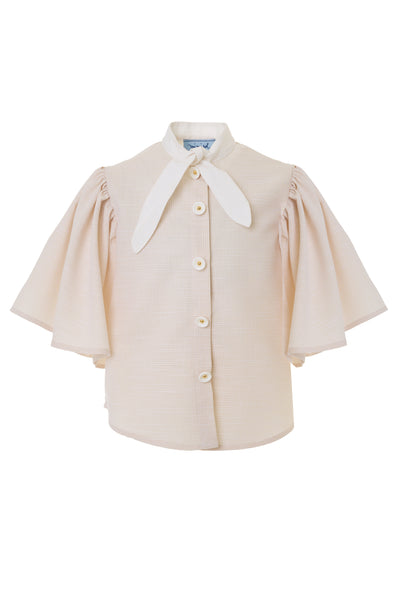 Wide sleeves beige shirt by Mimisol