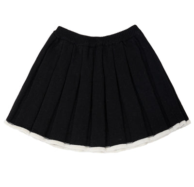 Bicolor black pleated knit skirt by Mimisol