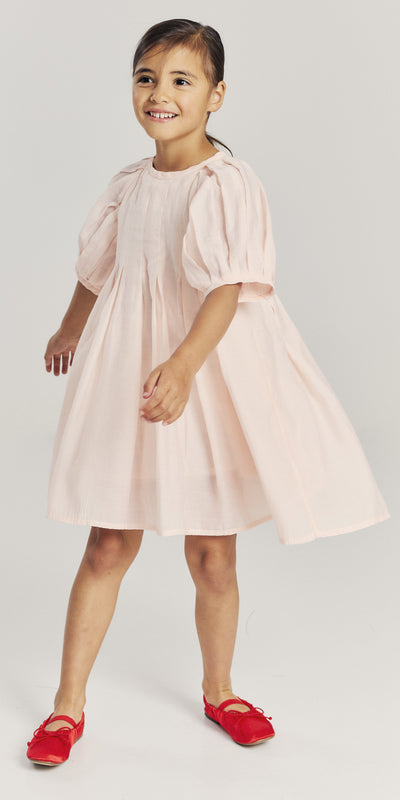 Blush puma pleat dress by Morley