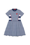 Striped navy dress by Max & Co