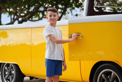 Caden true blue short sleeve shirt by Motu