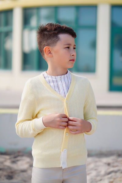 Jack pale yellow cardi by Motu