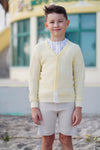 Jack pale yellow cardi by Motu