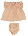 Special stitch trim peach set by Noma