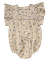 Printed eyelet light blue romper by Noma