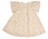 Printed eyelet peach square neck dress by Noma