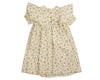 Shoulder frill beige floral dress by Noma