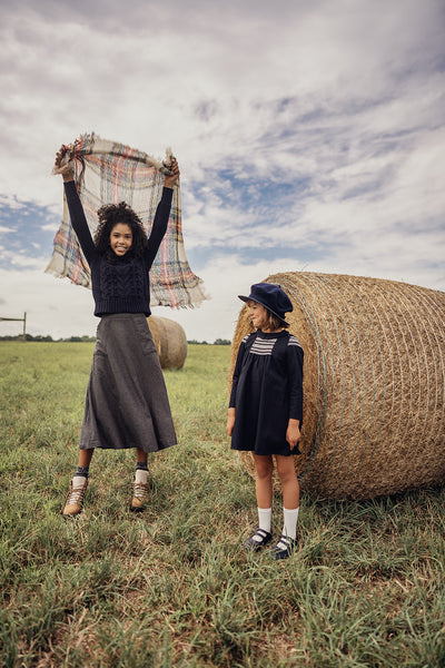 Wool pocket charcoal midi skirt by Bamboo