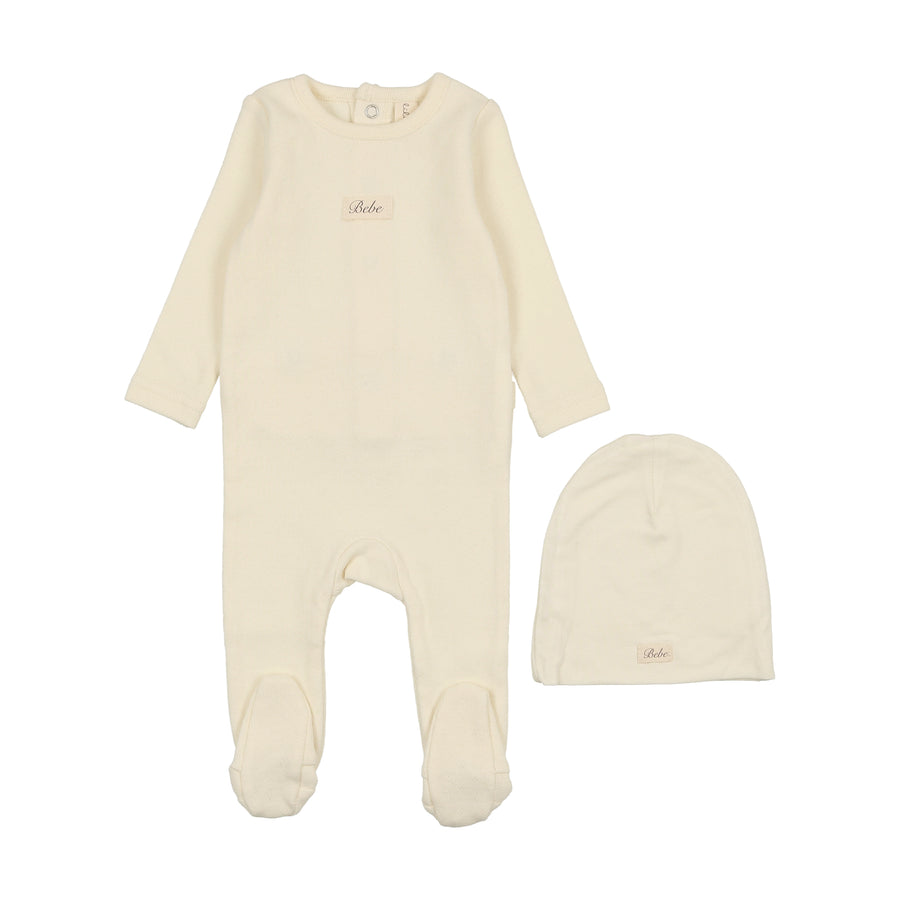 Pointelle bebe milk footie set by Lilette