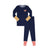 Varsity navy colorblock pajamas by Little Parni