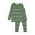 Oatmeal/green stripe pajamas by Bonjoy