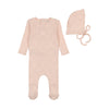 Petit ourse pink pointelle footie + bonnet by Bee & Dee