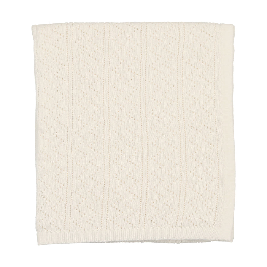 Pointelle white blanket by Bee & Dee