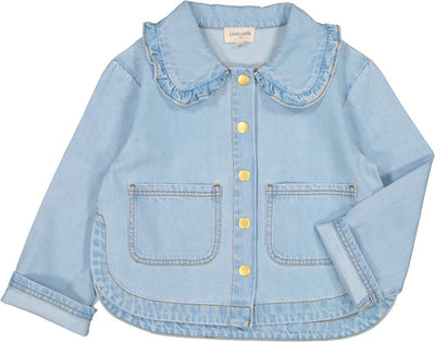 Ruffle collar light blue jacket by Louis Louise