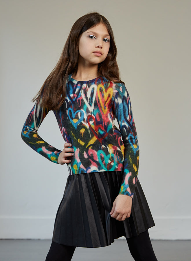 Graffiti heart print sweater by Autumn Cashmere