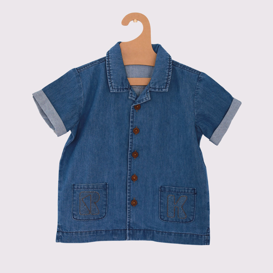 Reed Denim Collar Shirt by Retro Kid