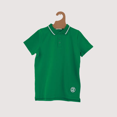 Riley Rubber Logo Green Polo Tee by Retro Kid