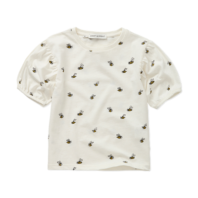 Bee print puff t-shirt by Sproet & Sprout