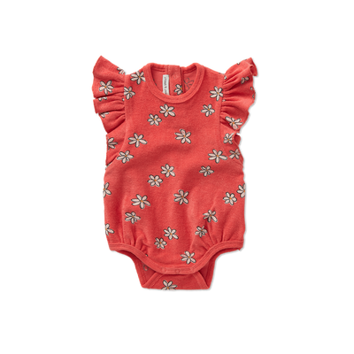 Daisies print ruffle romper by Sproet & Sprout