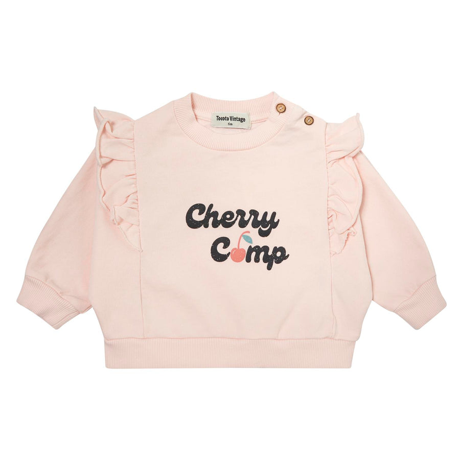 Cherry camp pink sweatshirt by Tocoto Vintage