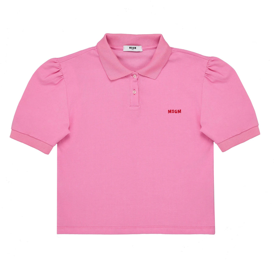 Puff sleeve piquet polo shirt by MSGM