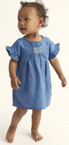 Twill denim baby dress by Cozmo