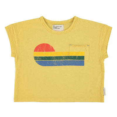 Wave print yellow t-shirt by Piupiuchick