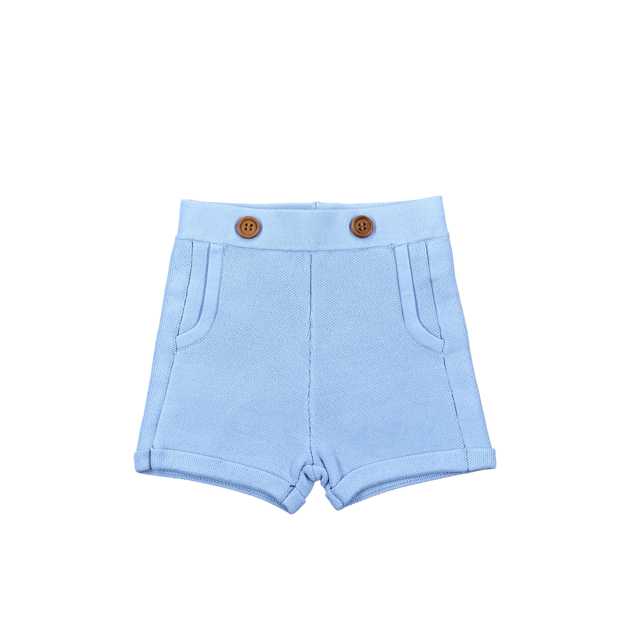 Ace light blue knit shorts by Sweet Threads