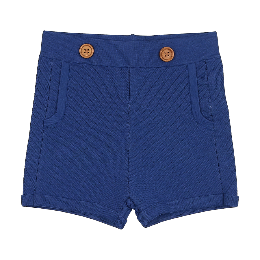 Ace medium blue knit shorts by Sweet Threads