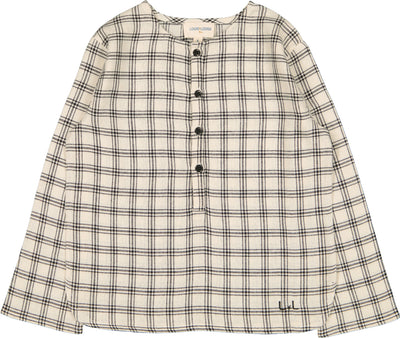 Oncle cream twill check shirt by Louis Louise