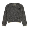 Silas black knit v-neck sweater by Retro Kid