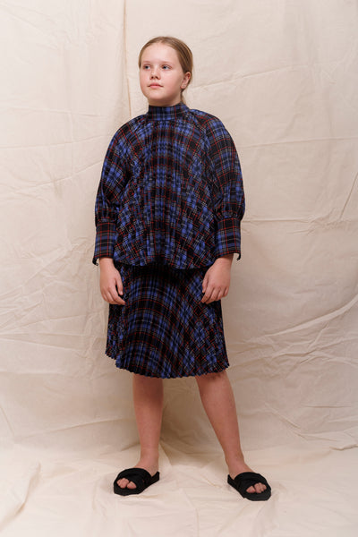 Plaid blue checked skirt by Christina Rohde